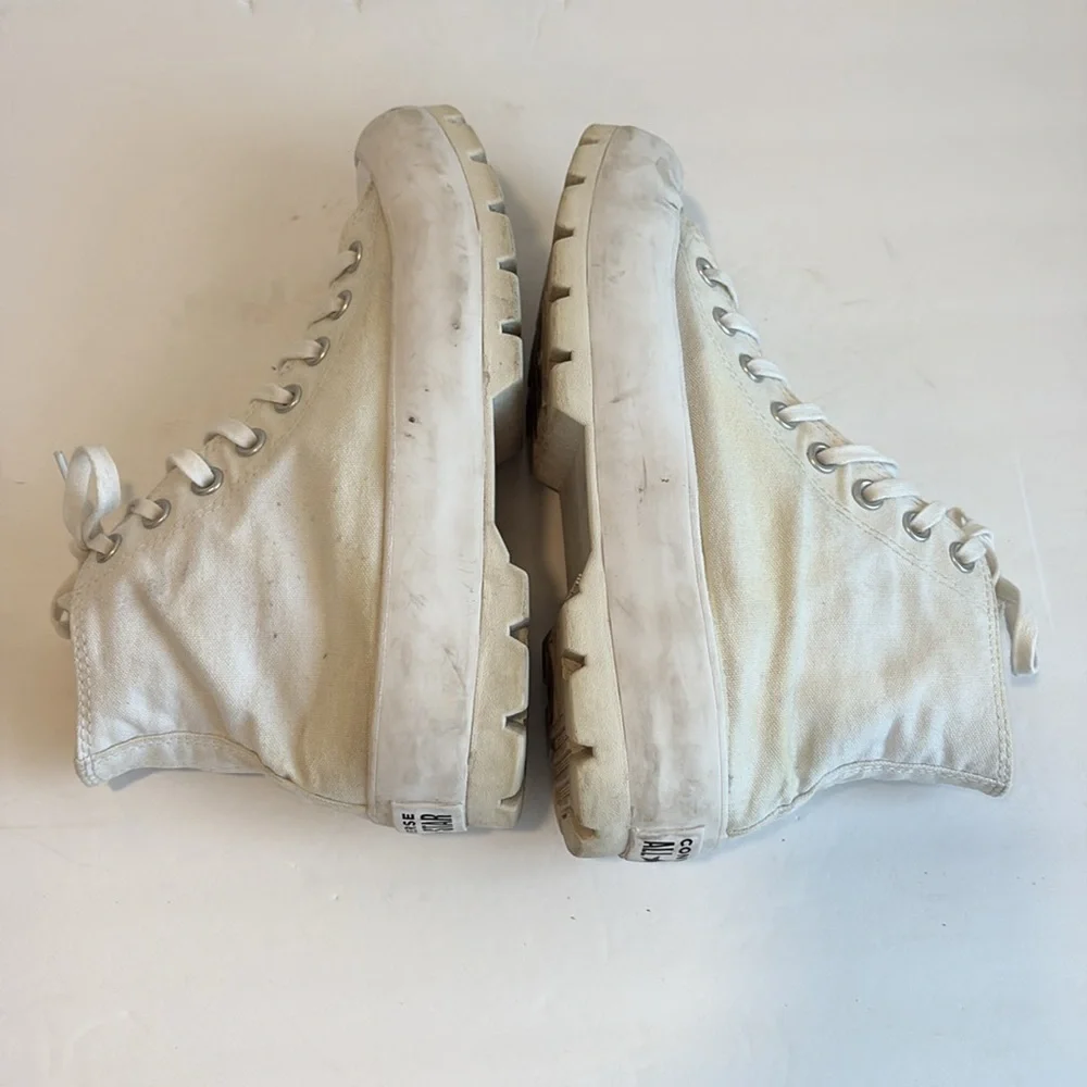 Converse White Lug Sole Platform High Top Sneakers
